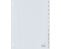 Intercalaires Kangaro 4 perf G412J 12 onglets mois PP gris