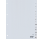 Intercalaire Kangaro G415C A4 4 perforations numéro 1-15 PP gris