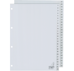 Intercalaire Kangaro G452C A4 4 perforations numéro 1-52 PP gris