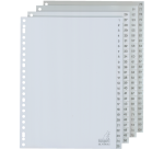 Intercalaire Kangaro G4100CM A4 23 perforations numéro 1-100 PP gris