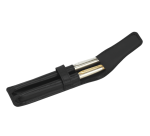 Black grained leather 2-slot pen case 212 pens
