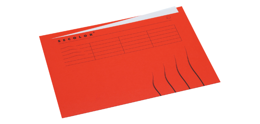 Secolor A4 shirt large tab 100% recycled cardboard 250g red