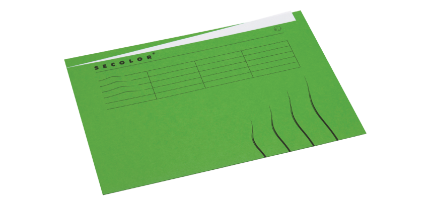 Secolor A4 Folder Large Tab 100% Recycled Cardboard 250g Green