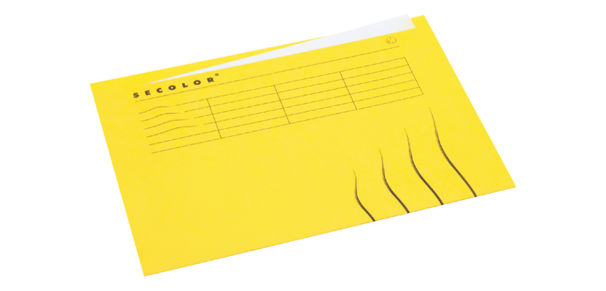 Secolor-Mappe A4 großer Reiter 100% recycelte Pappe 250g gelb