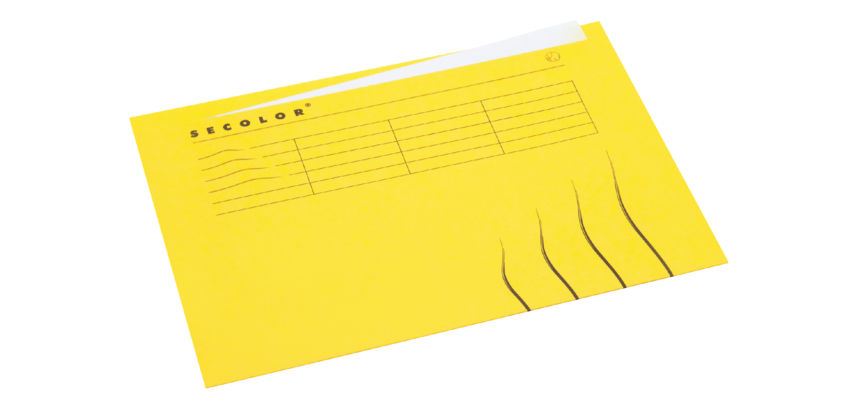 Chemise Secolor A4 grand onglet 100% carton recyclé 250g jaune