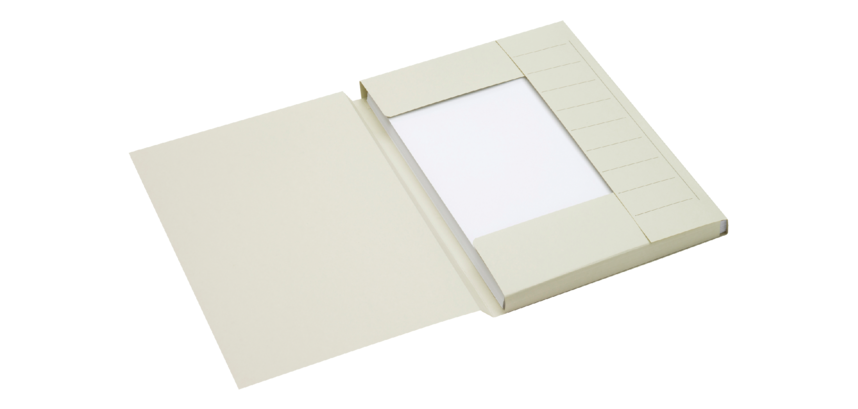 Dossiermap Secolor A4 3 kleppen 100% gerecycled karton 250 gr grijs