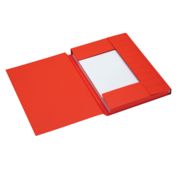 Dossiermap Secolor A4 3 kleppen 100% gerecycled karton 250 gr rood