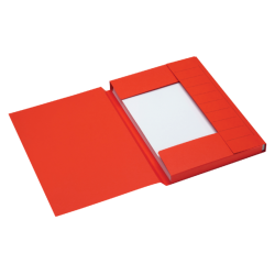 Dossiermap Secolor A4 3 kleppen 100% gerecycled karton 250 gr rood