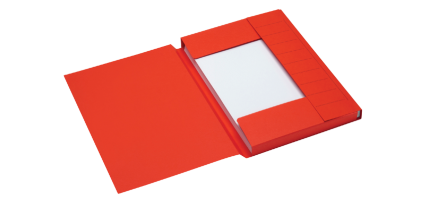 Chemise Secolor A4 3 rabats carton 100% recyclé 250g rouge