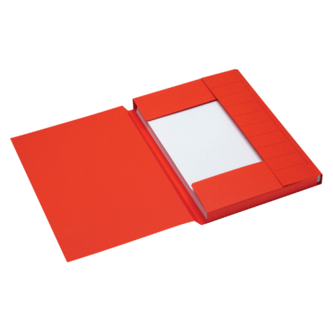 Dossiermap Secolor A4 3 kleppen 100% gerecycled karton 250 gr rood