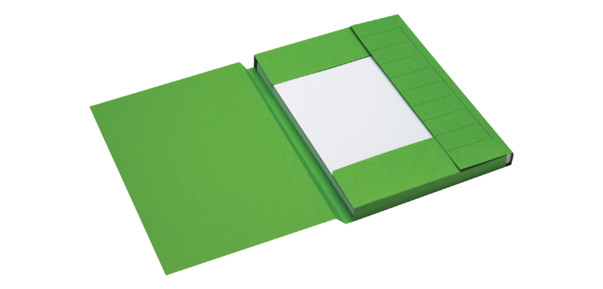 Secolor-Mappe A4 mit 3 Klappen aus 100% recyceltem Karton 250g grün
