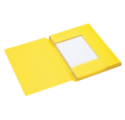 Dossiermap Secolor A4 3 kleppen 100% gerecycled karton 250 gr geel