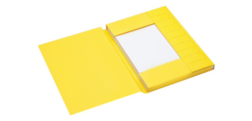 Chemise Secolor A4 3 rabats carton 100% recyclé 250g jaune