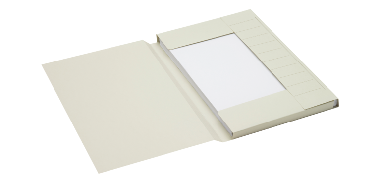 Secolor Folio-Mappe mit 3 Klappen, 100% recycelter Karton 250g, grau