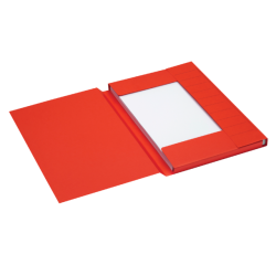 Dossiermap Secolor folio 3 klep 100% gerecycled karton 250 gr rood