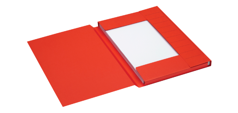 Dossiermap Secolor folio 3 klep 100% gerecycled karton 250 gr rood