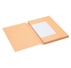 Dossiermap Secolor folio 3 klep 100% gerecycled karton 250 gr chamois