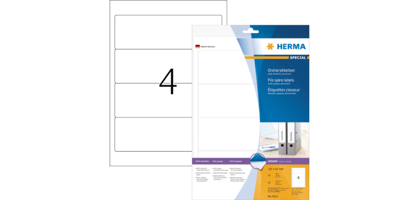 HERMA Spine Label 61x192mm wide adhesive white