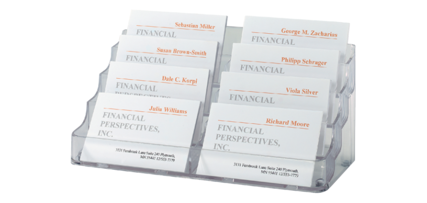 Boîte à cartes de visite Sigel VA138 8 compartiments transparent