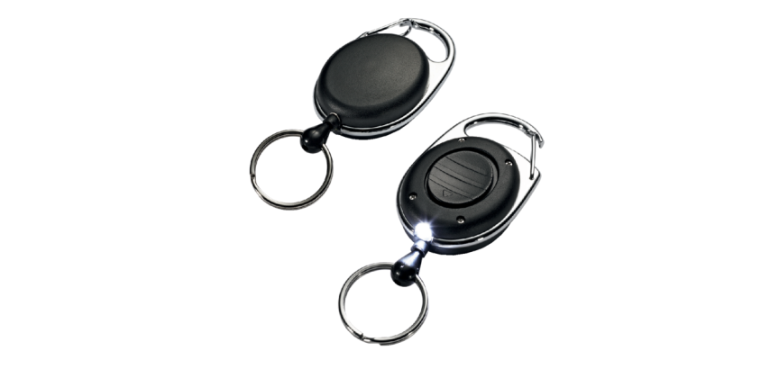 Enrouleur Durable 8198 avec anneau + lampe 800mm noir