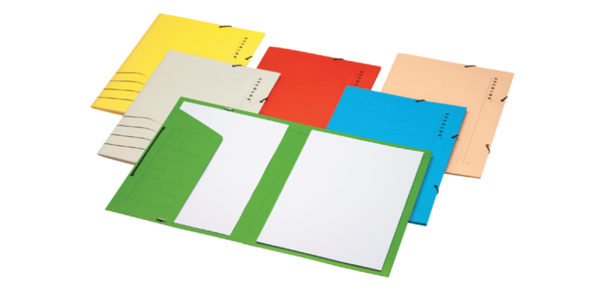 Chemise à élastique Secolor Folio carton 100% recyclé 250g bleu