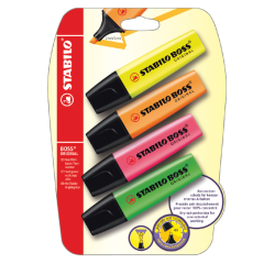 Markeerstift STABILO BOSS Original 70/4 assorti blister à 4 stuks