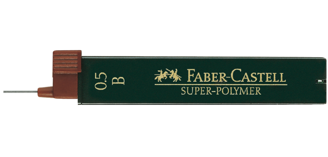 Potloodstift Faber-Castell B 0.5mm  super-polymer koker à 12 stuks