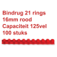 Bindrug GBC 16mm 21rings A4 rood 100stuks
