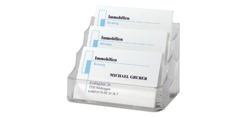 Boîte à cartes de visite Sigel VA130 3 compartiments plastique transparent