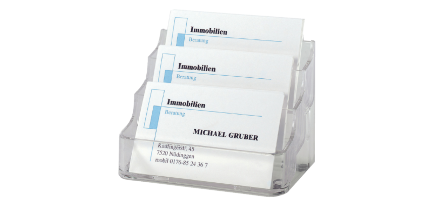 Boîte à cartes de visite Sigel VA130 3 compartiments plastique transparent