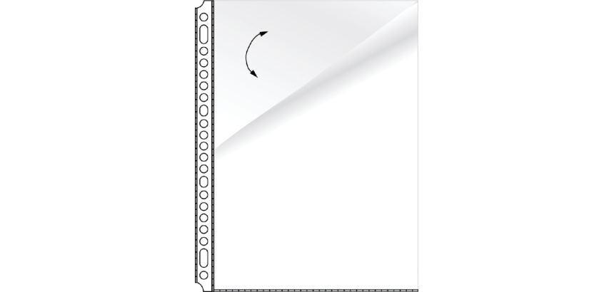 Pochette Kangaro A4 23 perforations PP 0.08mm lisse 2 côtés ouverts 10 pièces
