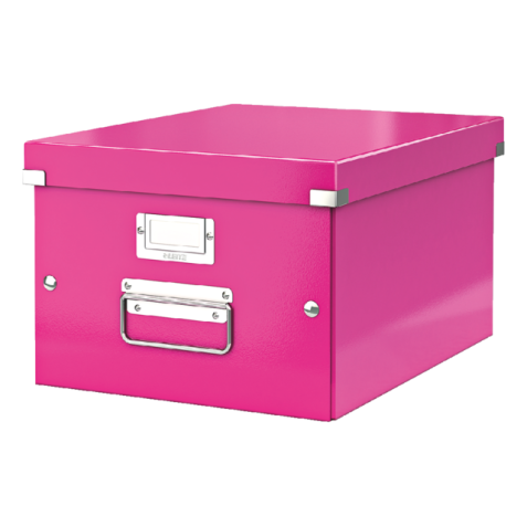 Boîte de rangement Leitz Click & Store WOW carton recyclé 281x200x370mm rose