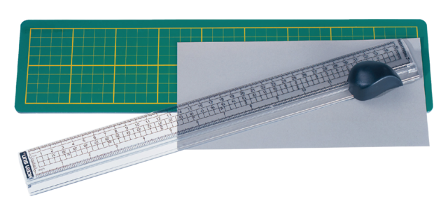 Cutting mat, Cutter, and Alco Ruler mat 380x100mm green