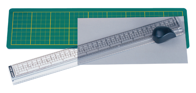 Tapis de coupe, Cutter et Règle Alco tapis 380x100mm vert