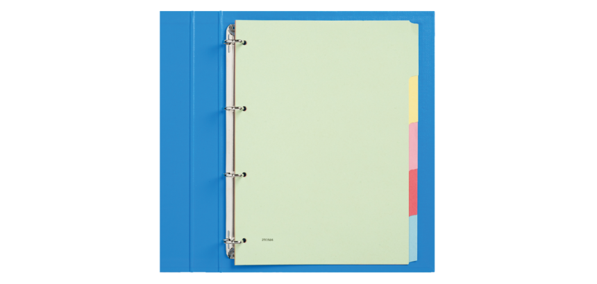 Intercalaire Qbasic 4 perforations 5 onglets carton assorti