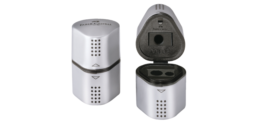 Faber-Castell 2001 Trio Grip silver pencil sharpener