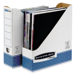 Tijdschriftcassette Bankers Box System A4  wit blauw