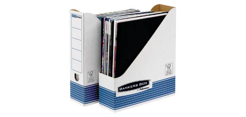 Porte-revues Bankers Box System A4 blanc/bleu