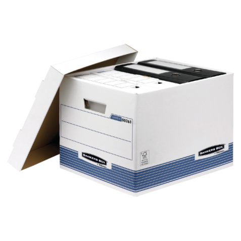 Caisse archives Bankers Box System standard blanc bleu