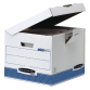 Caisse archives Bankers Box System flip top cube blanc-bleu