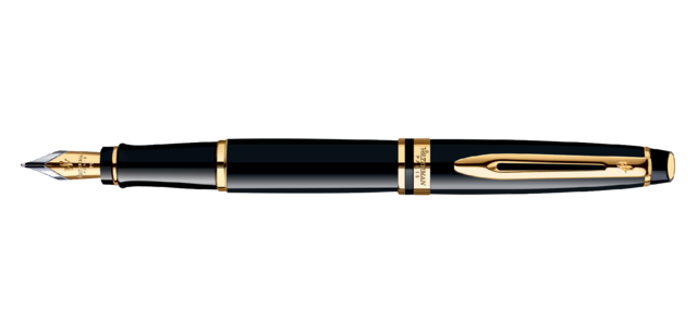 Waterman Expert Black Lacquer GT Fine Fountain Pen