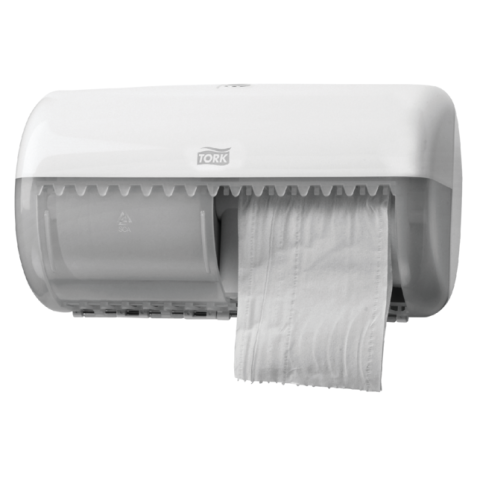 Toiletpapierdispenser Tork T4  Elevation twin verticaal wit 557000