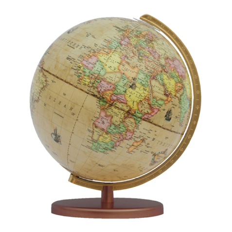 Globe Columbus Renaissance Socle bois 30cm 603016/H