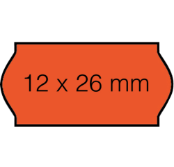 Etiquette prix Sato Samark 12x26mm rouge fluo permanent 1500 pièces