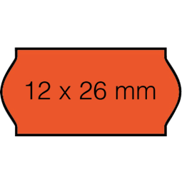 Prijsetiket 12x26mm Open-Data C6 permanent fluor rood