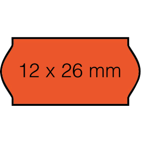 Prijsetiket 12x26mm Open-Data C6 permanent fluor rood