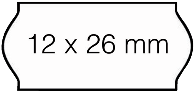 Open-data price label C6 12x26mm white removable
