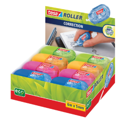 Roller correcteur tesa® ecoLogo® mini 5mmx6m assorti 16 pièces