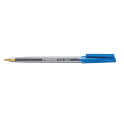 En_boligrafo staedtler stick azul con capuchon