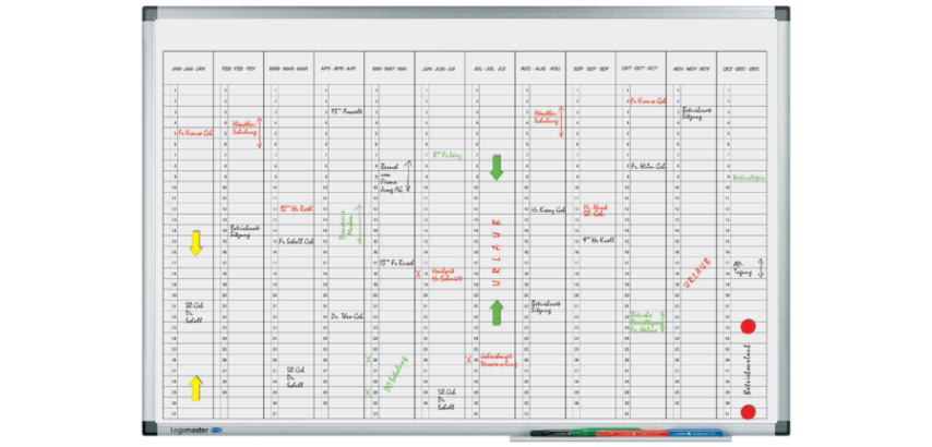 Legamaster Premium Annual Vertical Planning Board 60x90cm